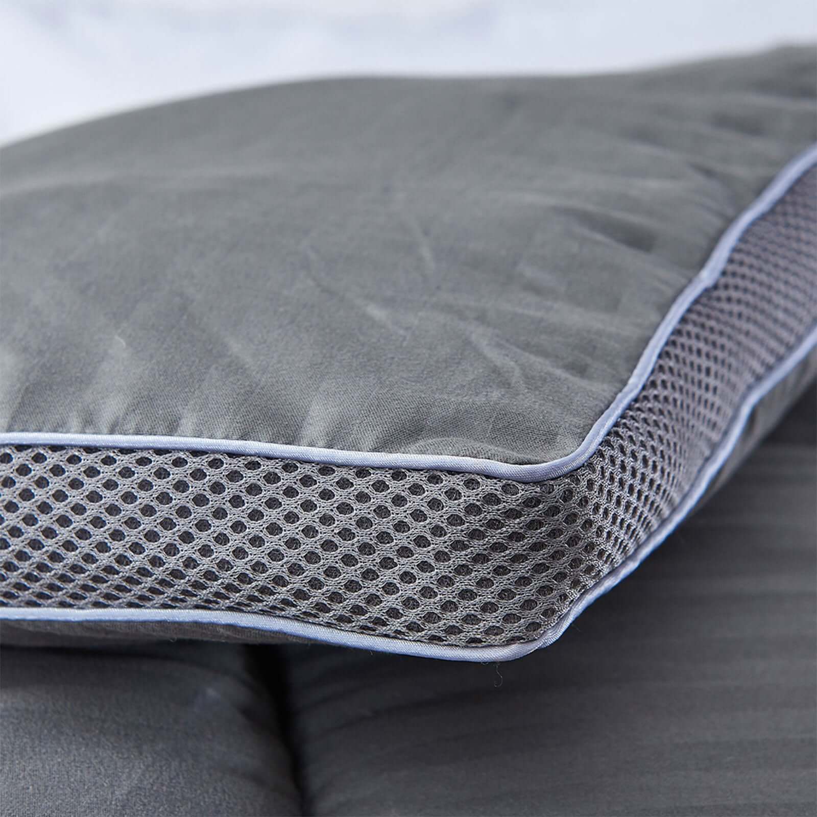 Couette 4 saisons tempérée, aération optimisée - Collection Luxe Grise - Image 3