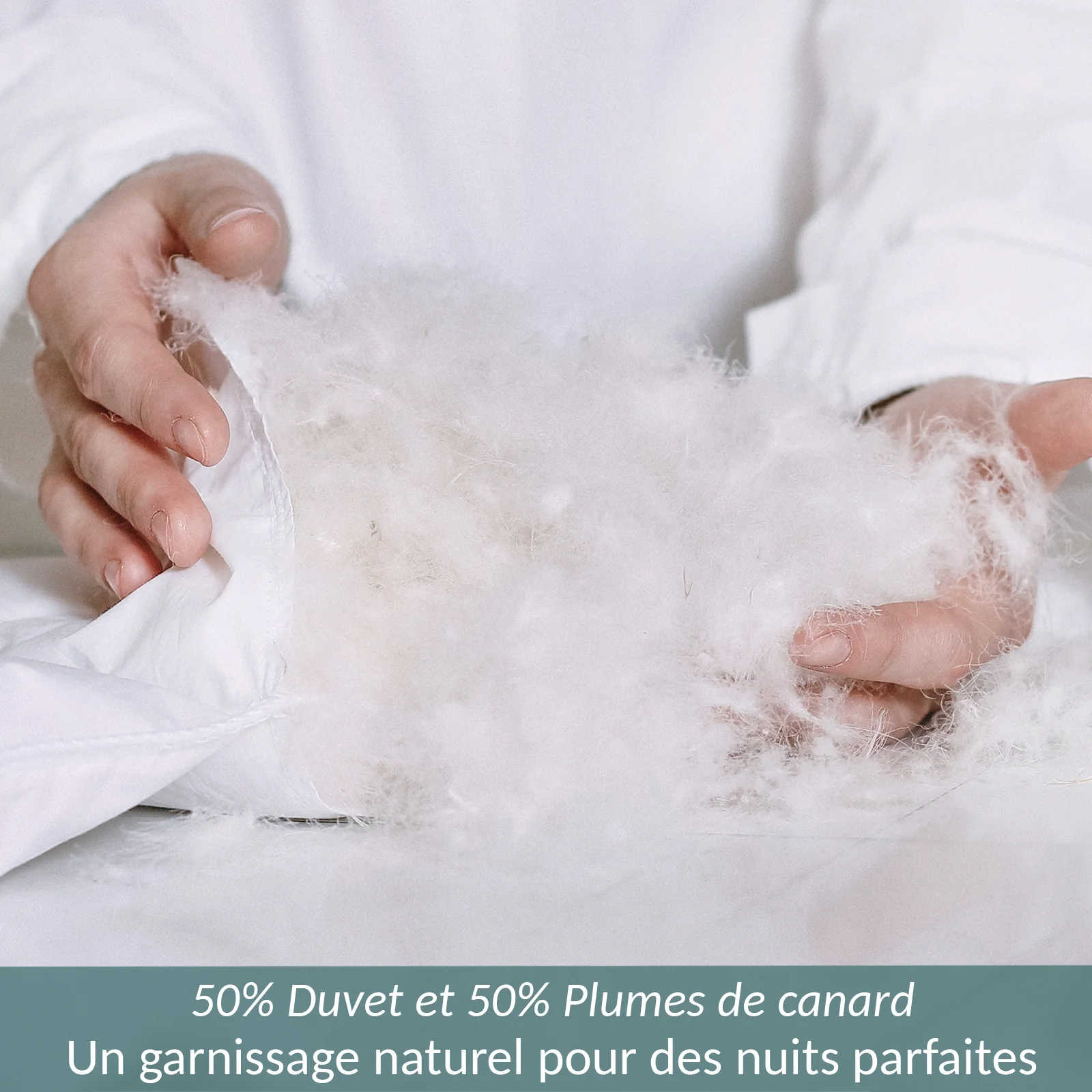 Couette tempérée 50% duvet, 50% plumes - Collection Premium - Image 5