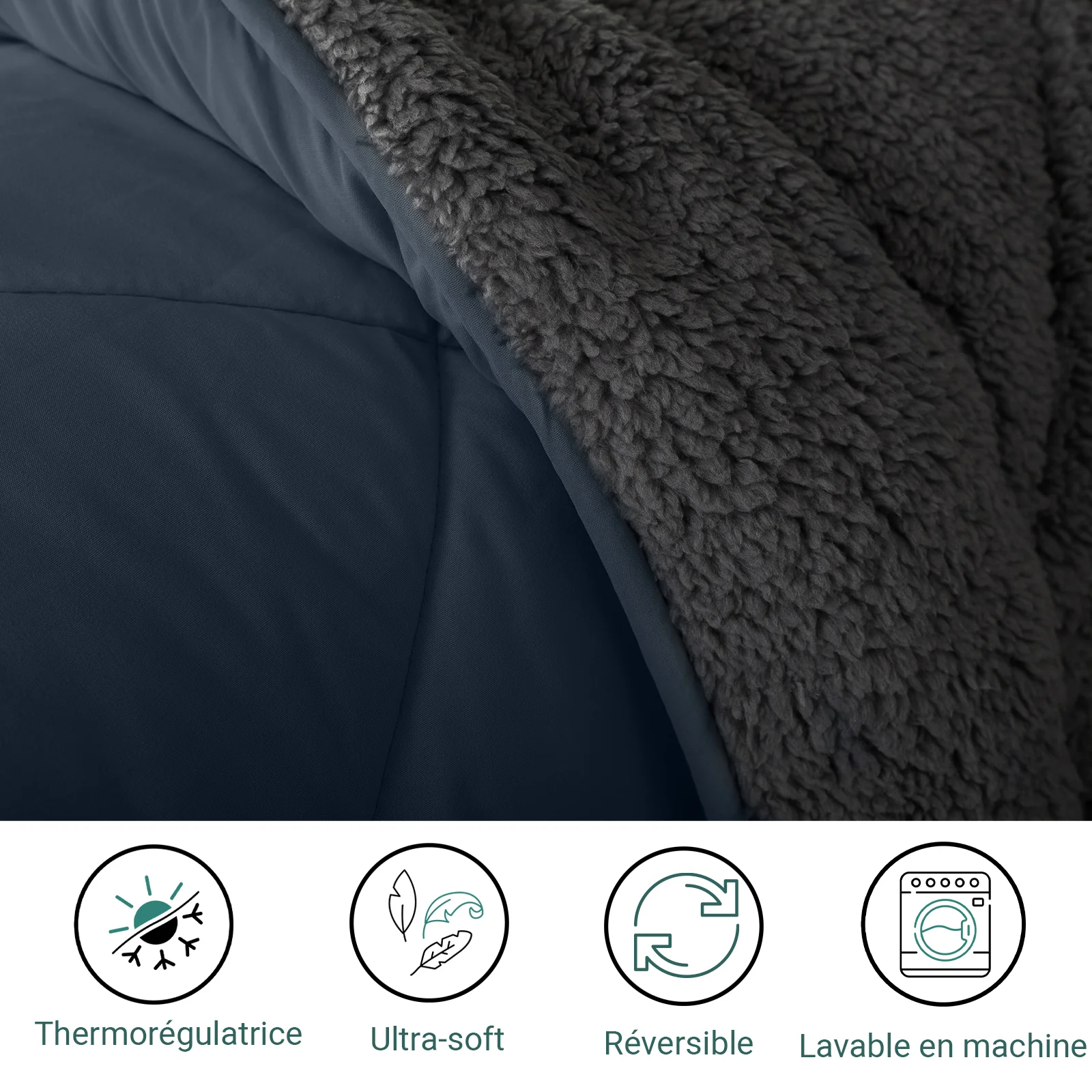 Couette réversible laine, été et hiver - Collection Sherpa - Image 3