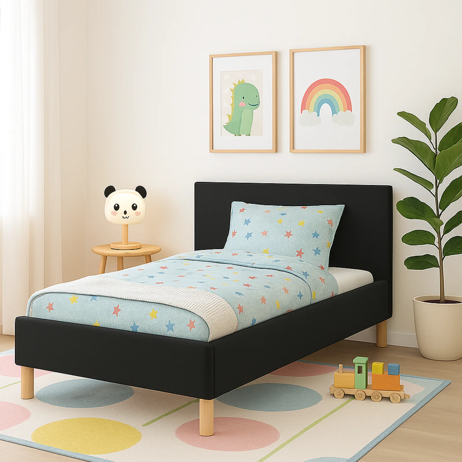 Lit enfant en tissu : sommier à lattes et encadrement collection Anastasia - Image 3