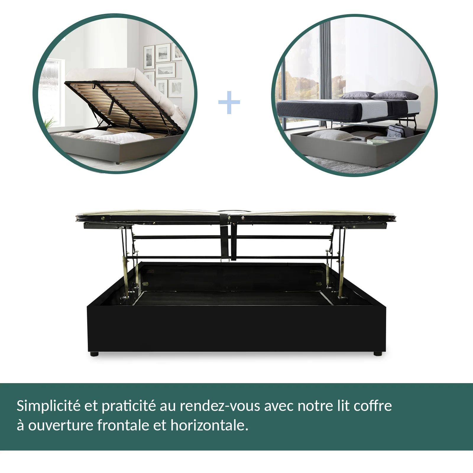 Lit coffre ouverture latérale et frontale bouclette - Collection Parallèle - Image 8