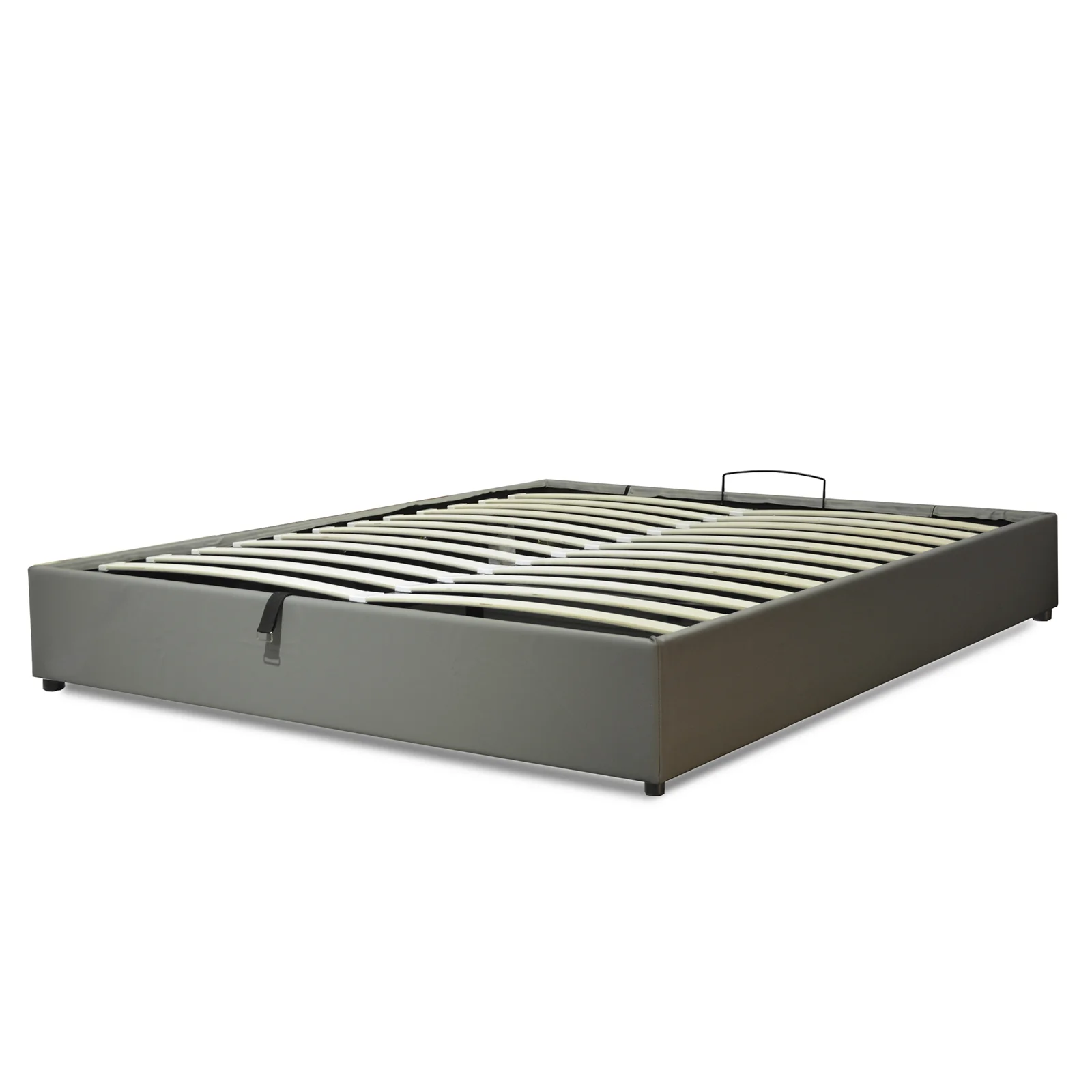 Lit coffre électrique simili cuir gris, télécommande, sommier flexible - Collection Futura - Image 5