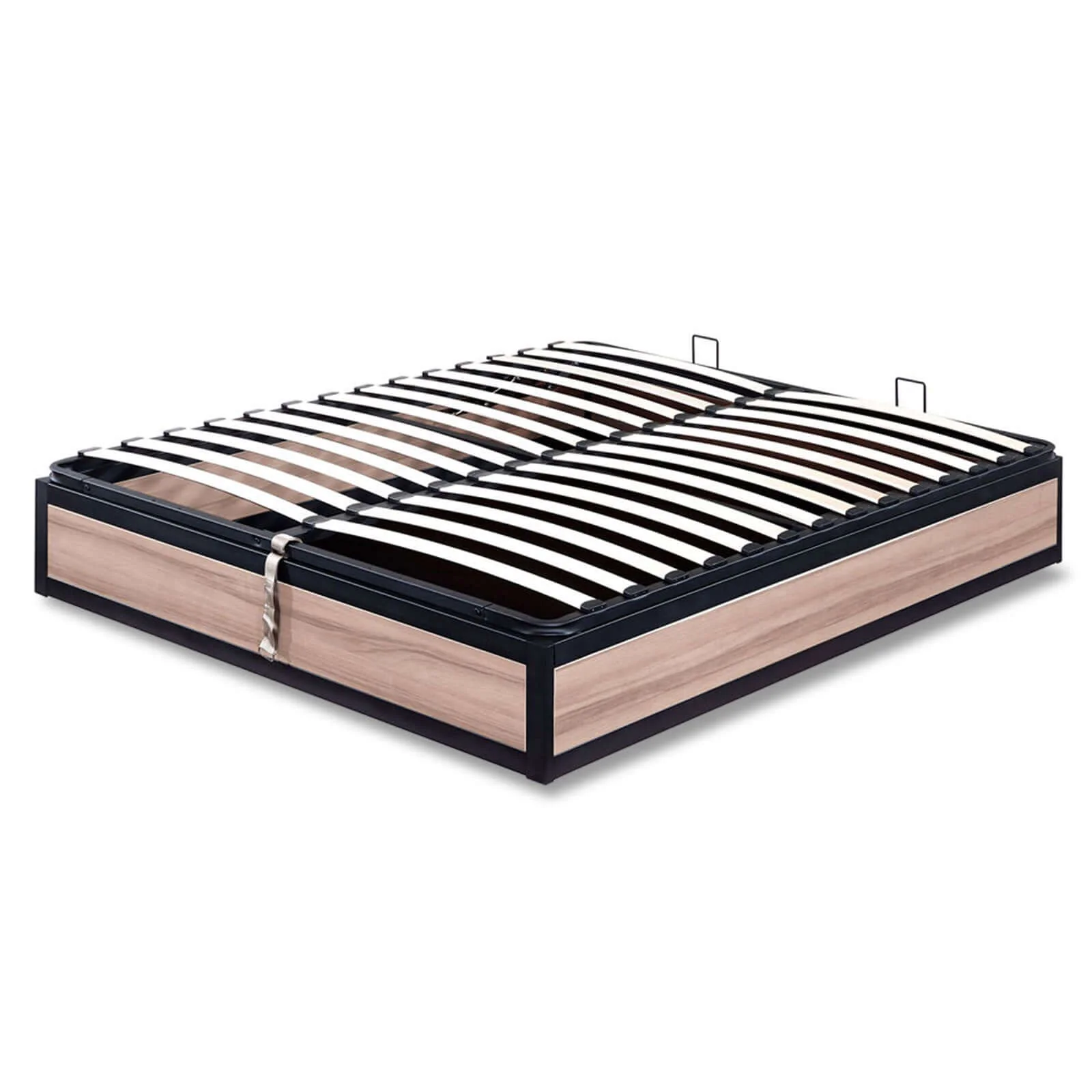 Lit coffre style industriel, sommier à lattes bois, grand coffre - Collection Boston - Image 3