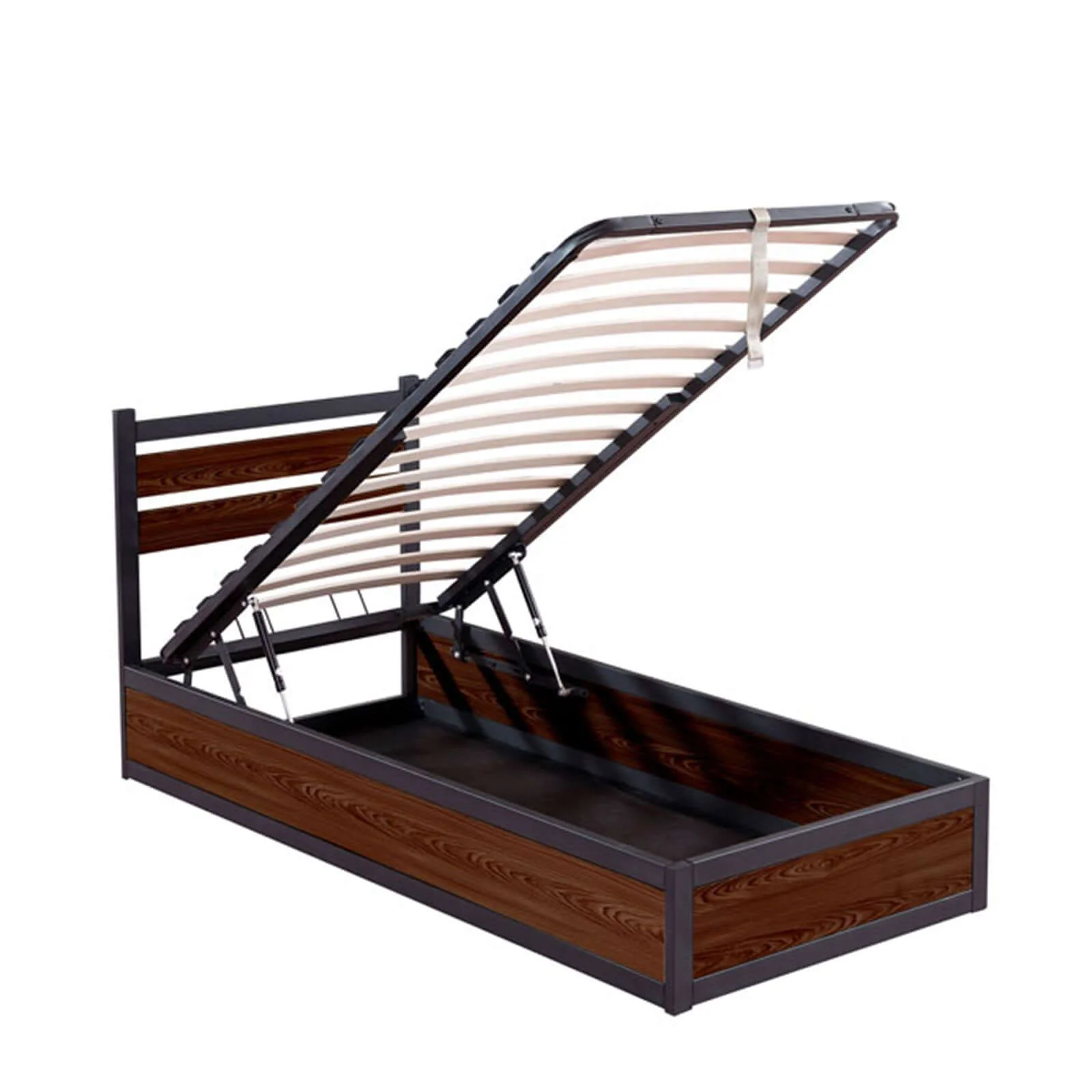 Lit coffre style industriel, tête de lit, grand coffre - Collection Chicago - Image 5