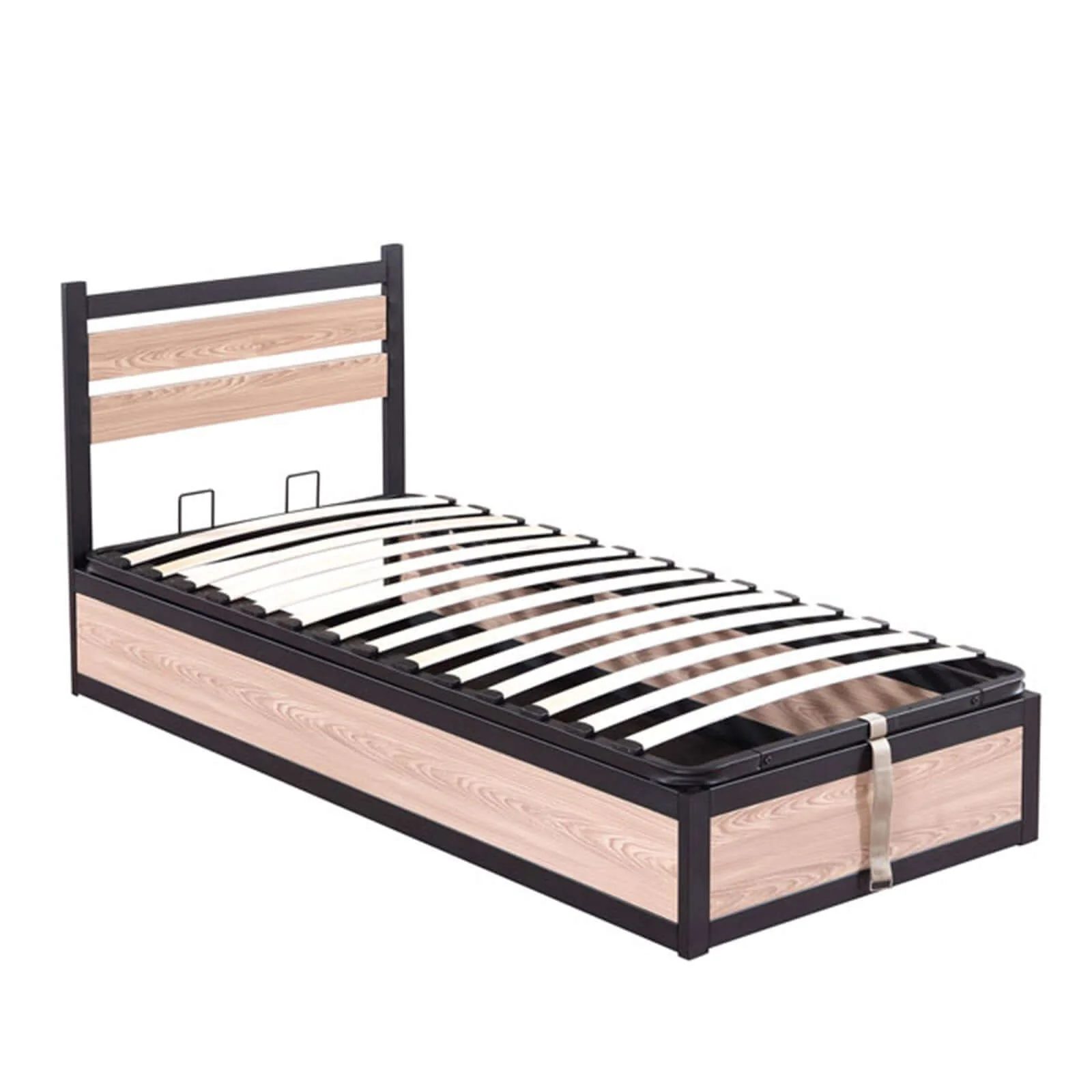 Lit coffre style industriel, tête de lit, grand coffre - Collection Chicago - Image 9