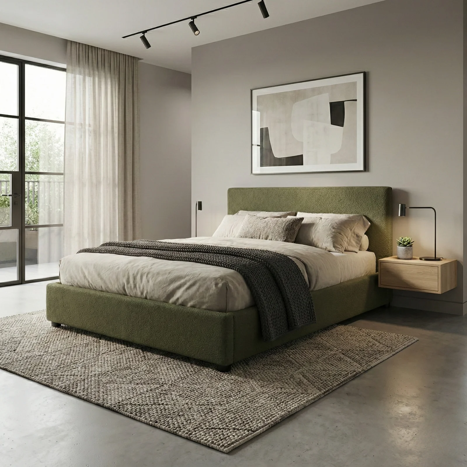 Lit coffre bouclette, tête de lit, grand espace de stockage - Collection Versailles - Image 3