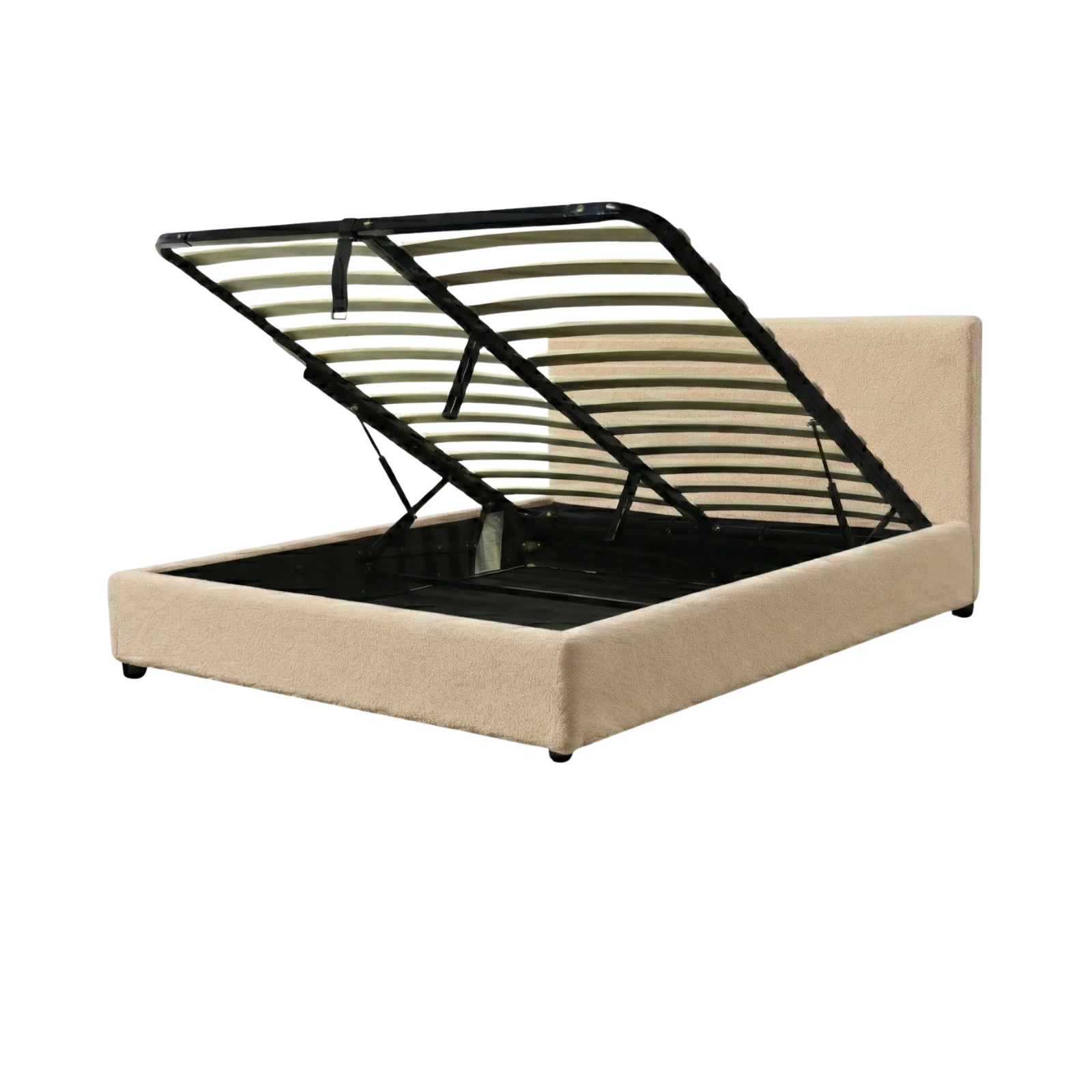 Lit coffre bouclette, tête de lit, grand espace de stockage - Collection Versailles - Image 8