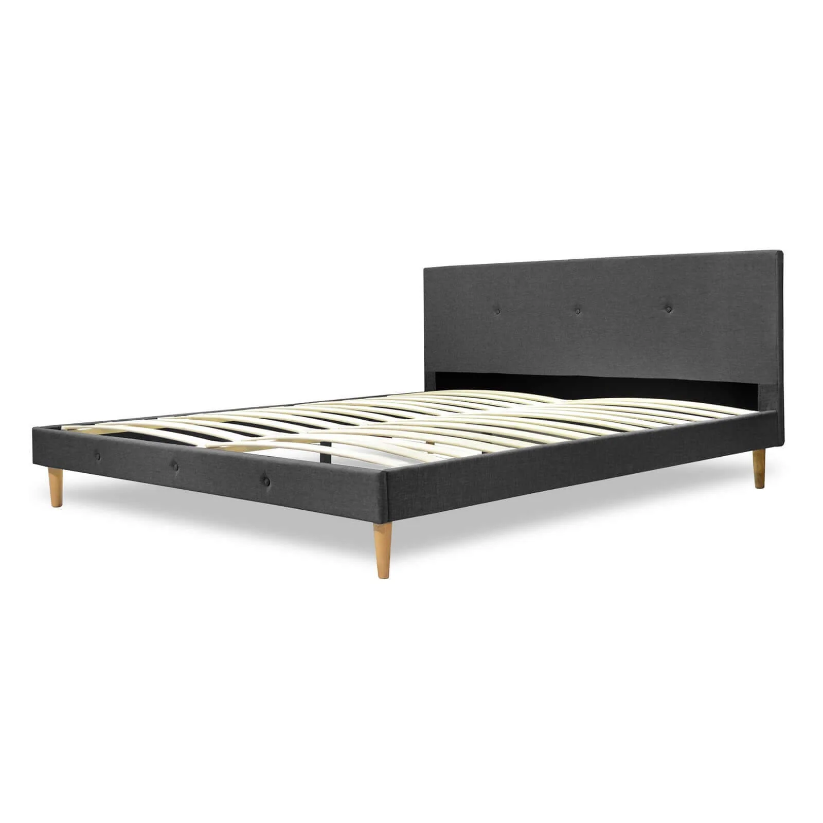 Lit capitonné Duchesse et chic : tissu et sommier à lattes en bois flexibles - Image 3