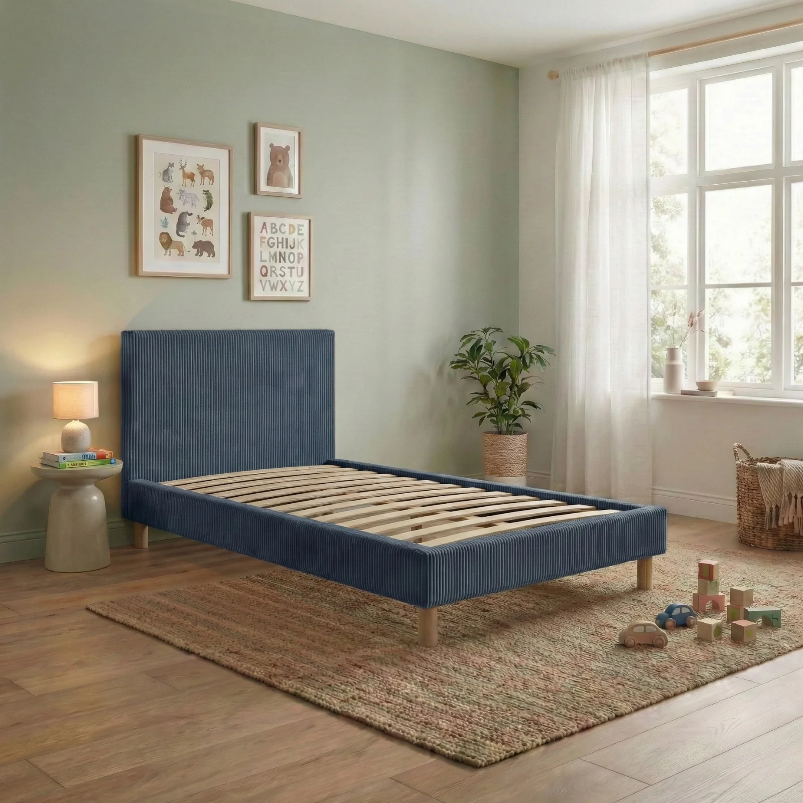 Lit enfant en velours côtelé : sommier à lattes et encadrement collection Anastasia - Image 6