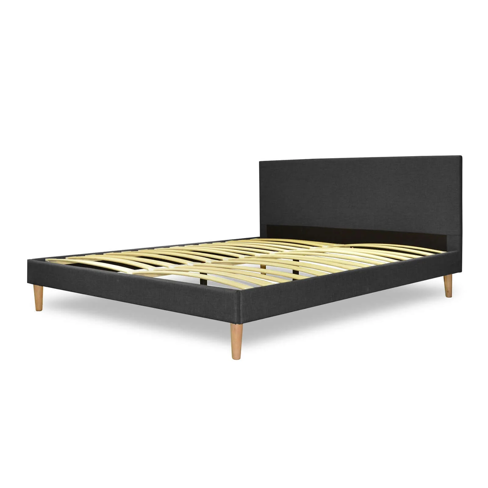 Lit Marquis scandinave en tissu : sommier à lattes en bois flexibles - Image 4