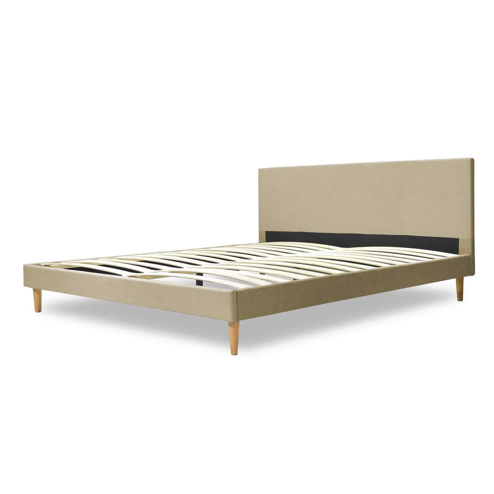 Lit Marquis scandinave en tissu : sommier à lattes en bois flexibles - Image 5