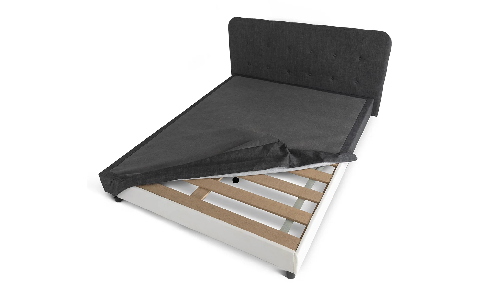 Lit capitonné Nordique et élégant : tissu et sommier à lattes en bois - Image 10