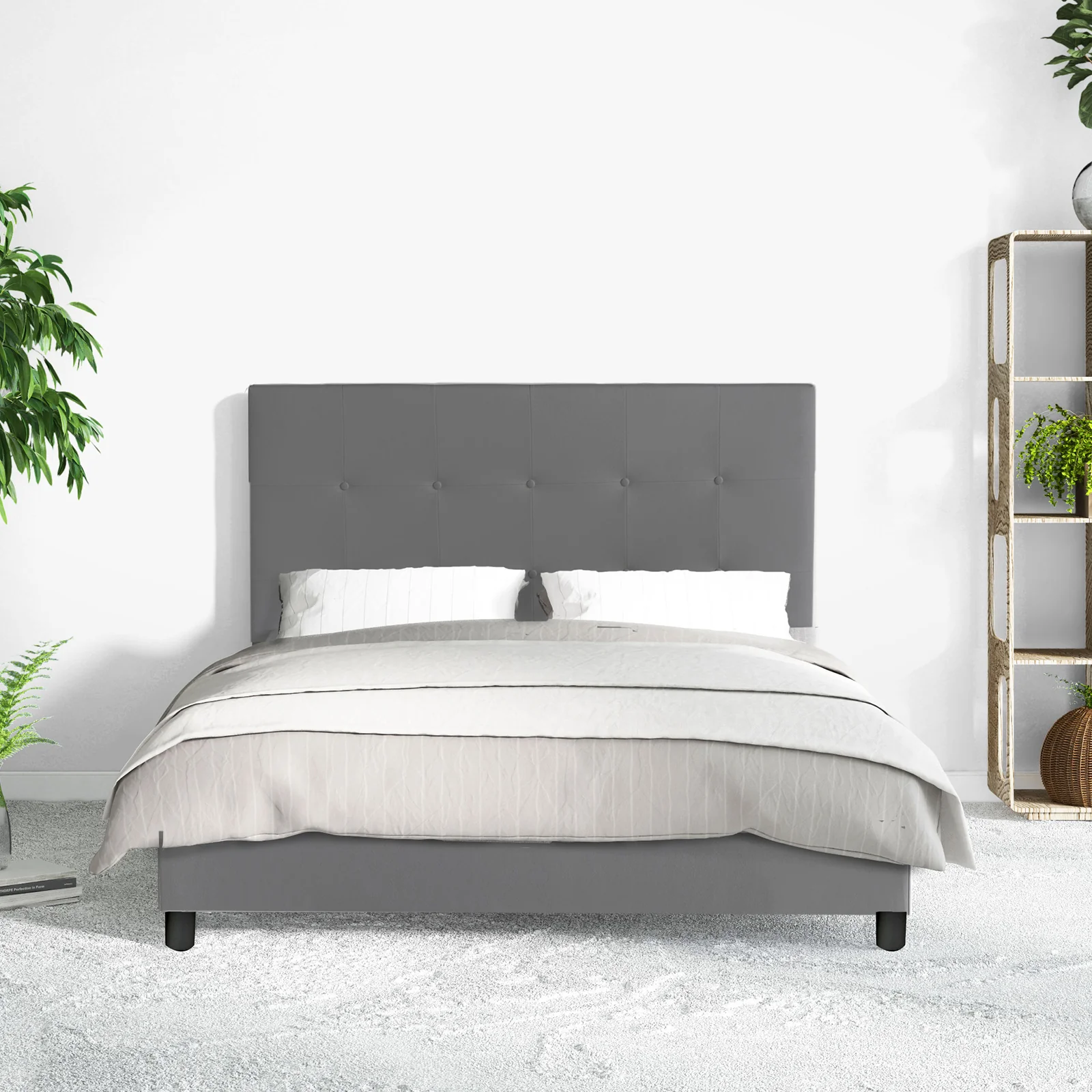 Lit capitonné Triomphe et contemporain : Simili cuir et sommier à lattes en bois - Image 13