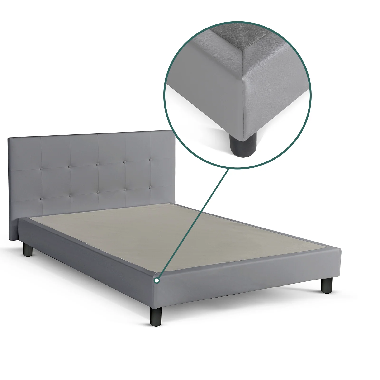 Lit capitonné Triomphe et contemporain : Simili cuir et sommier à lattes en bois - Image 15