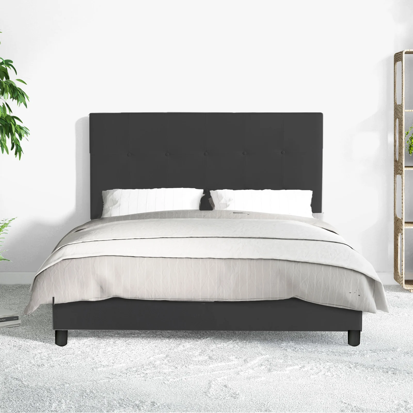 Lit capitonné Triomphe et contemporain : Simili cuir et sommier à lattes en bois - Image 7