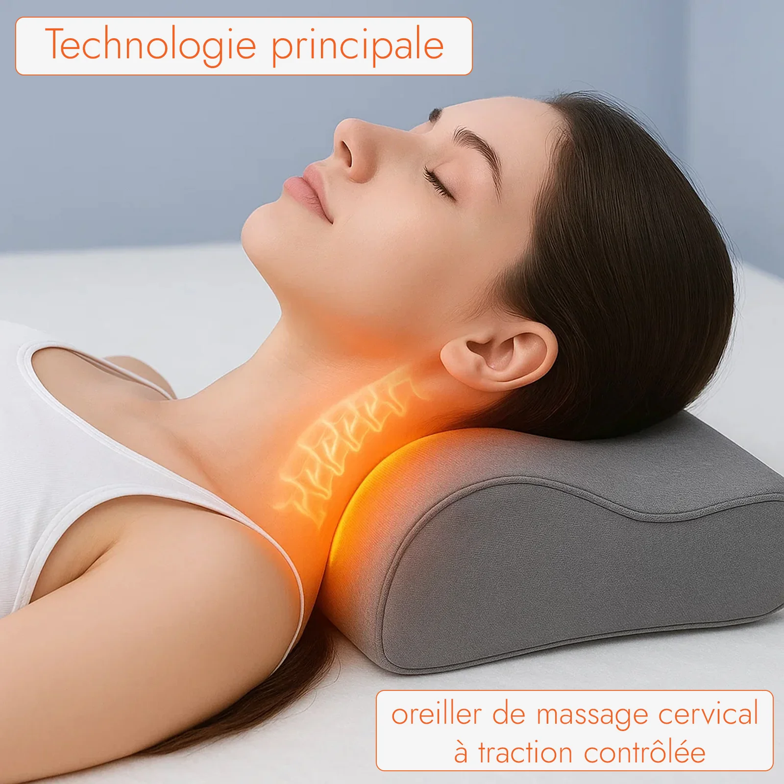 Dispositif révolutionnaire breveté avec centrale et calculateur intelligent automatique anti-ronflement, massage cervical et mémoire de forme - Collection Bien-Être - Image 4