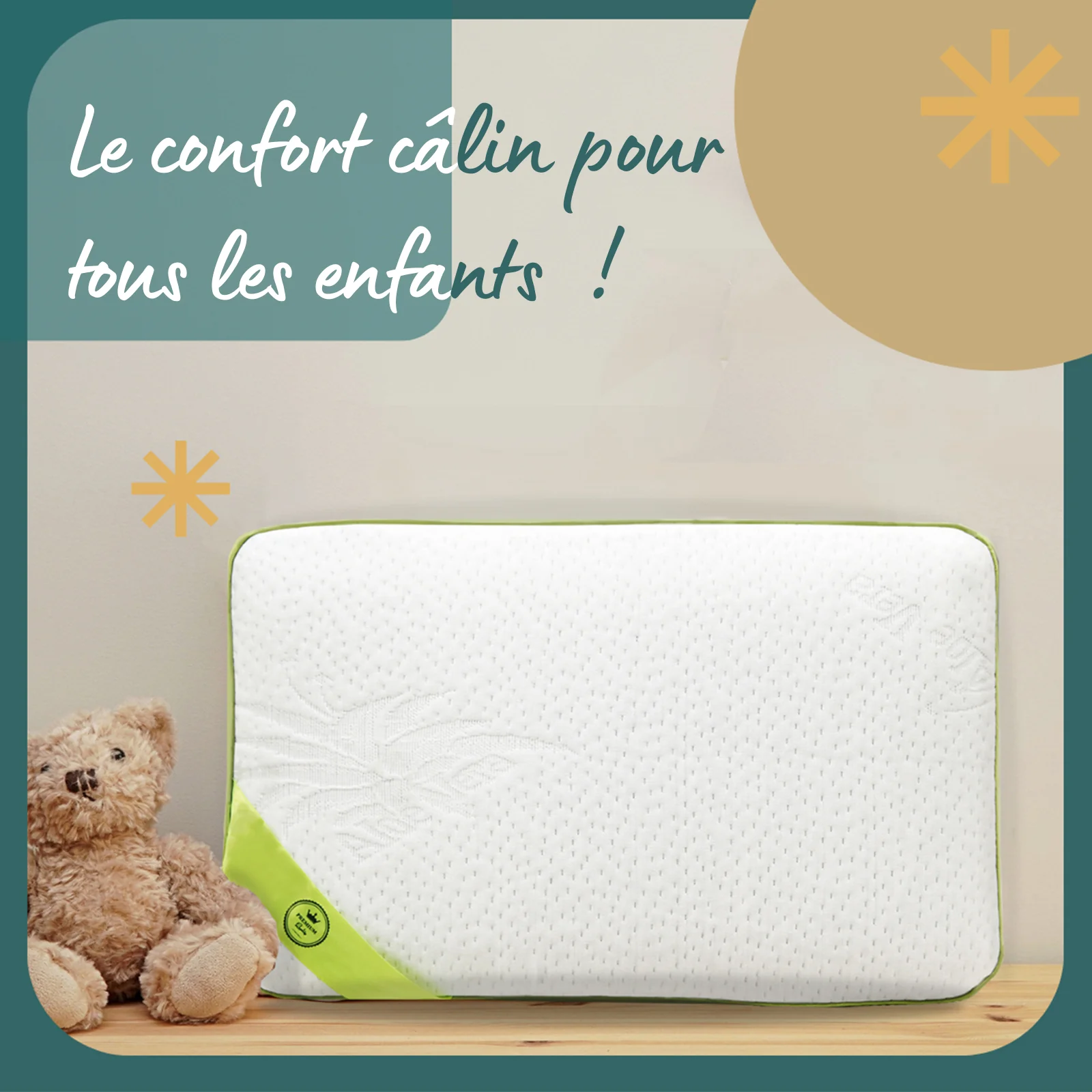 Oreiller mémoire de forme enfant : déhoussable et moelleux - Image 7