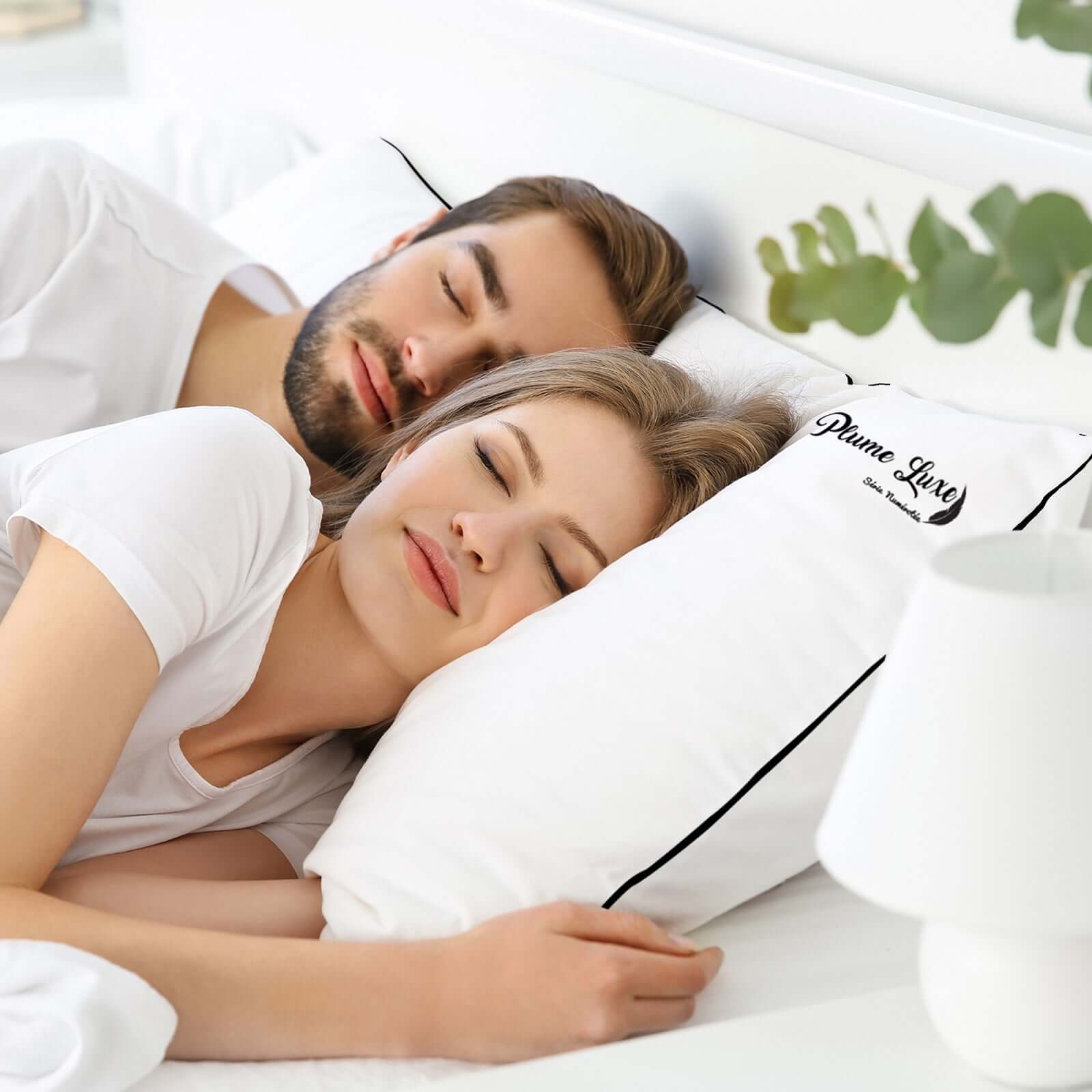 Oreiller plume de canard, coutil coton, ergonomique - Collection Luxe - Image 6