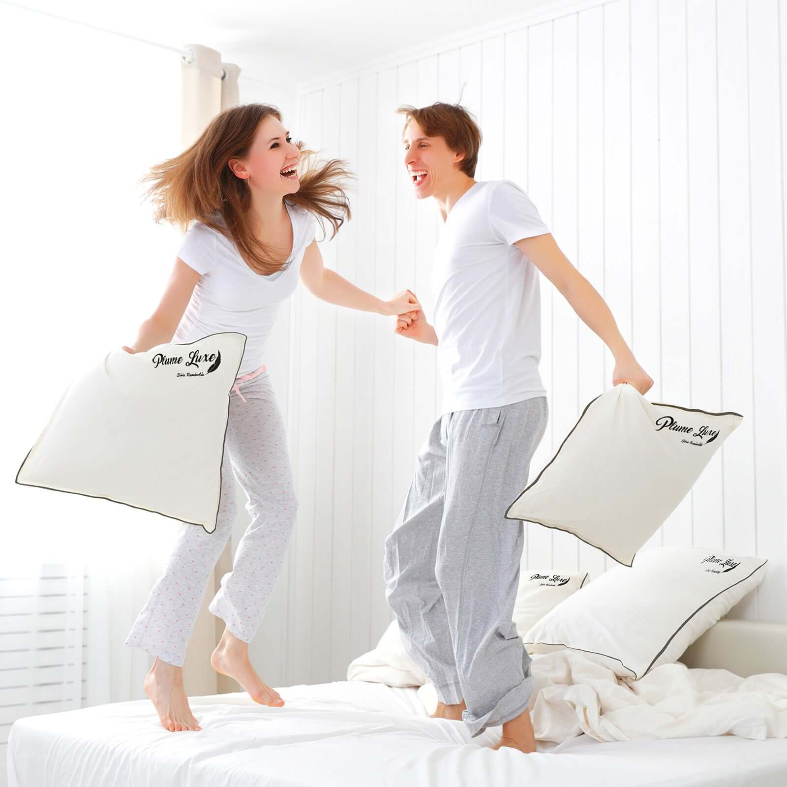 Oreiller plume de canard, coutil coton, ergonomique - Collection Luxe - Image 7