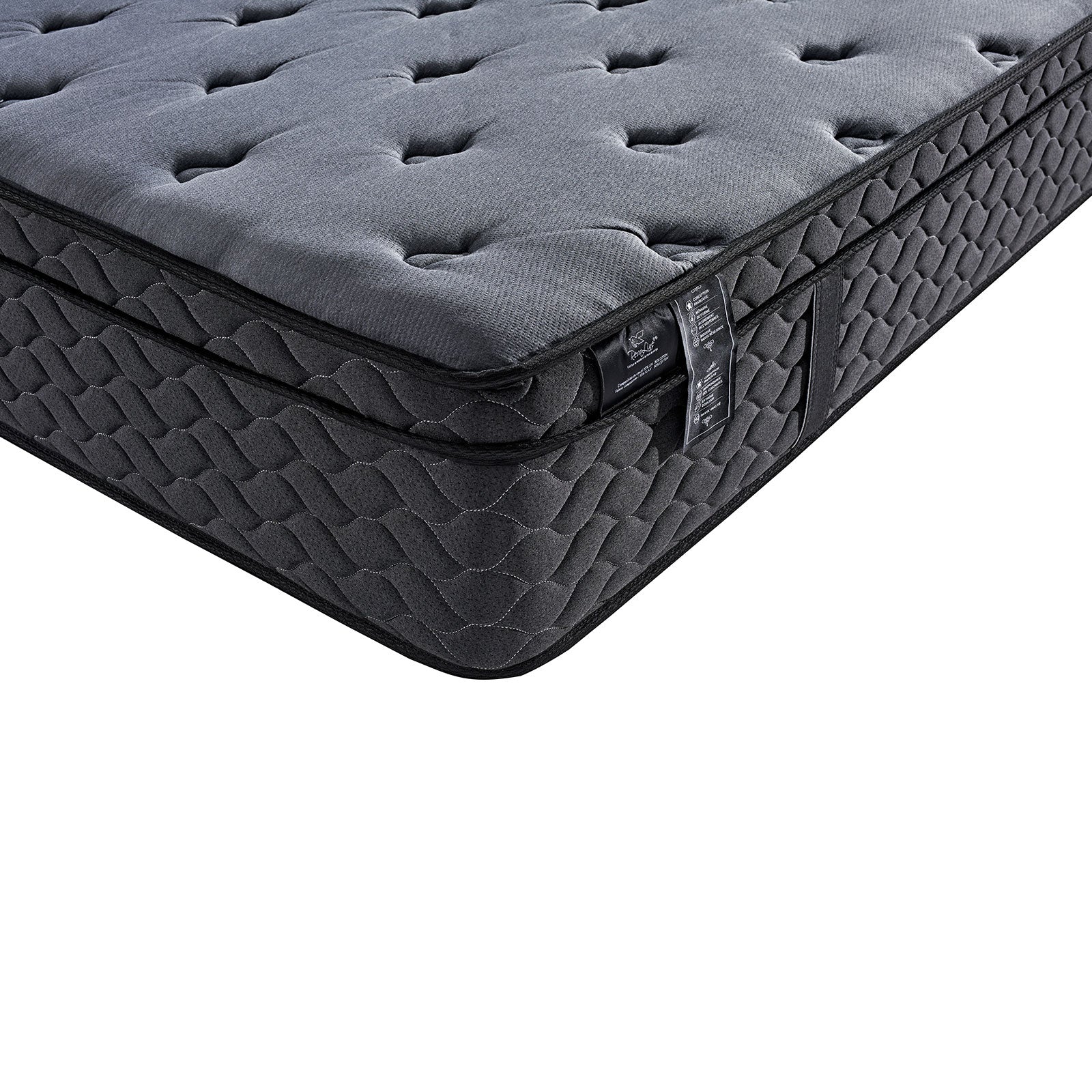 Pack lit, sommier tissu Eva gris foncé, matelas bio - Collection Luxury - Image 6