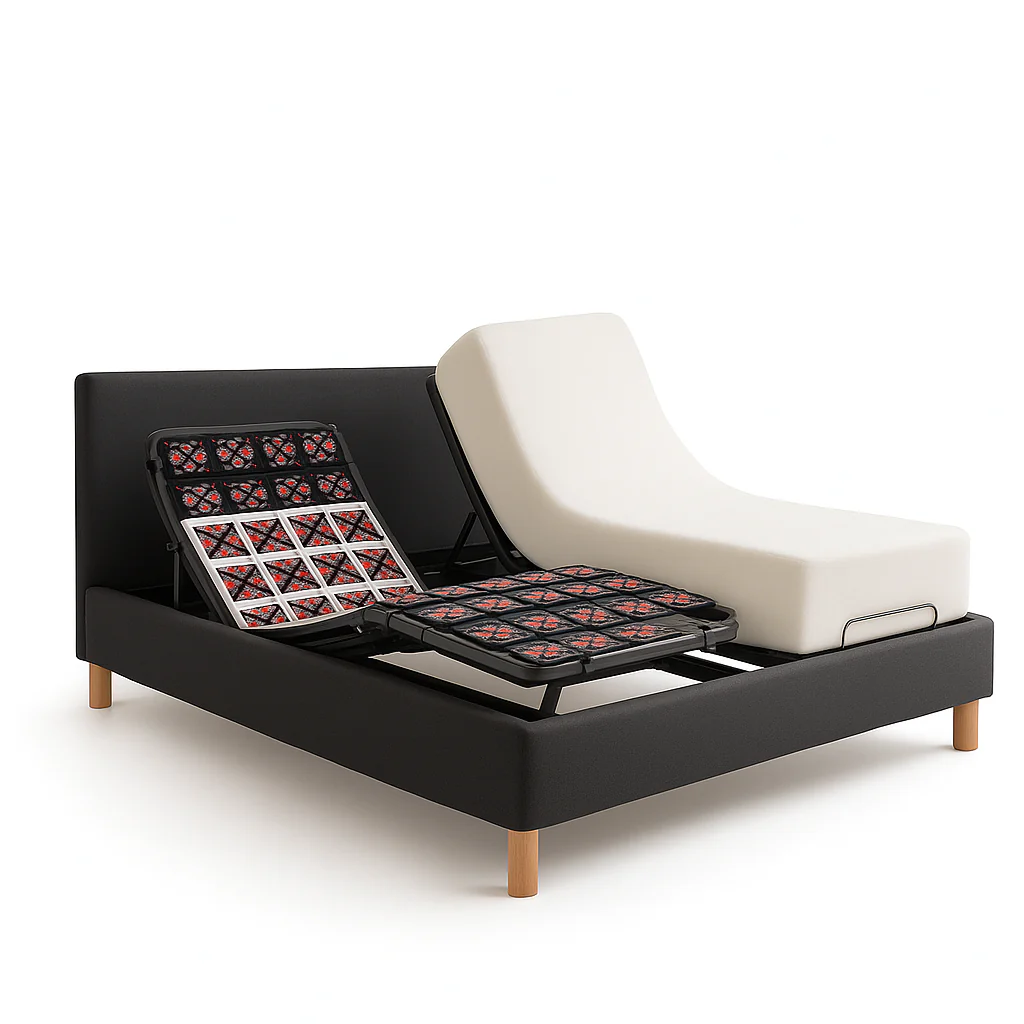 Pack lit électrique orthopédique, tissu gris foncé, matelas inclus - Collection Technoflex - Image 8