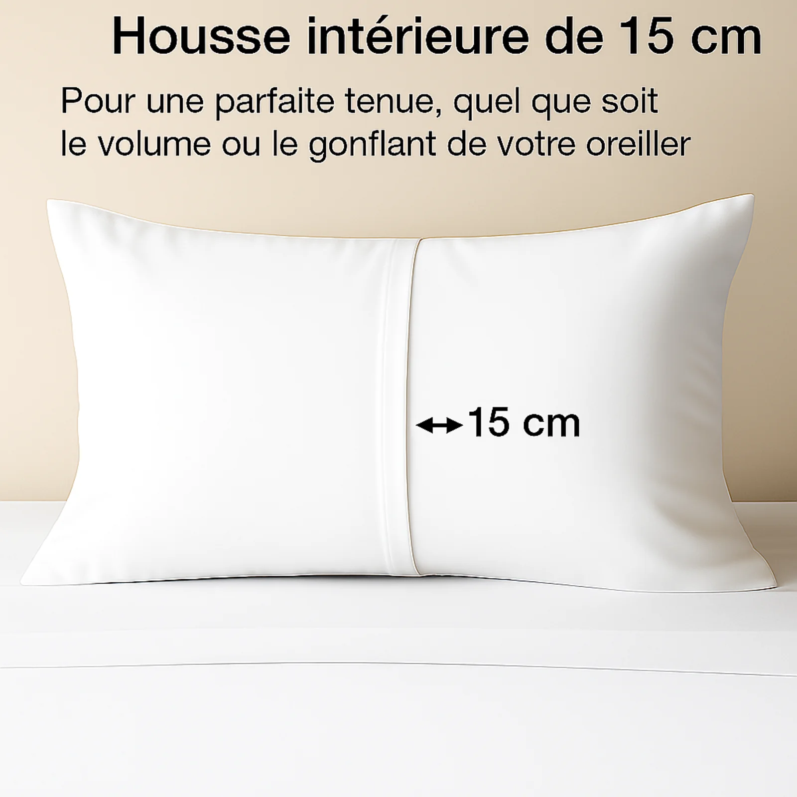 Parure de lit coton blanc, douceur haut de gamme, confort naturel - Collection Coton - Image 3