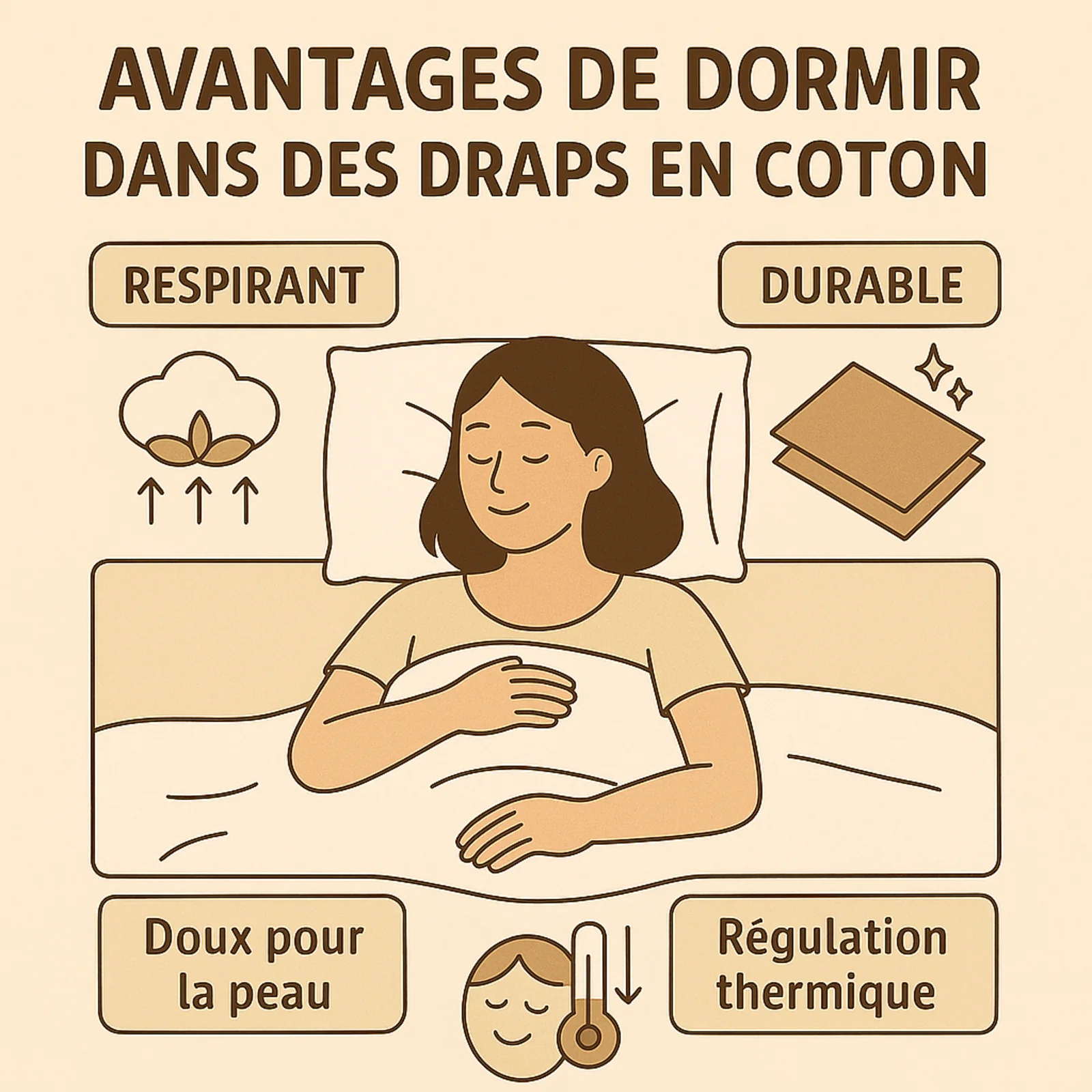 Parure de lit coton blanc, douceur haut de gamme, confort naturel - Collection Coton - Image 6