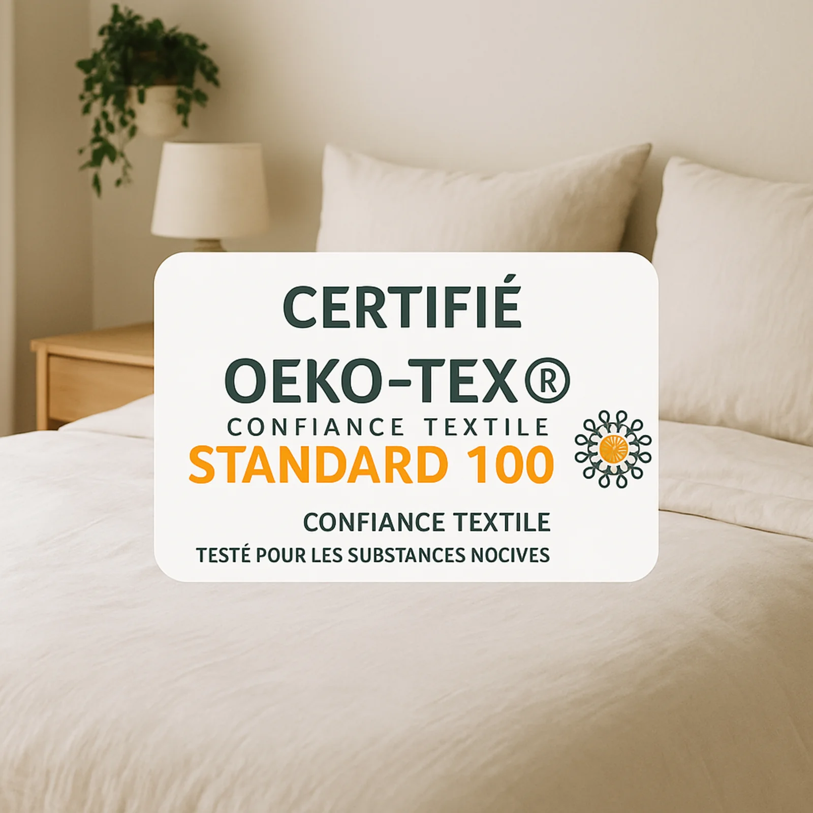 Parure de lit complète gris ardoise, polyester, douce, hypoallergénique - Collection Unie - Image 7