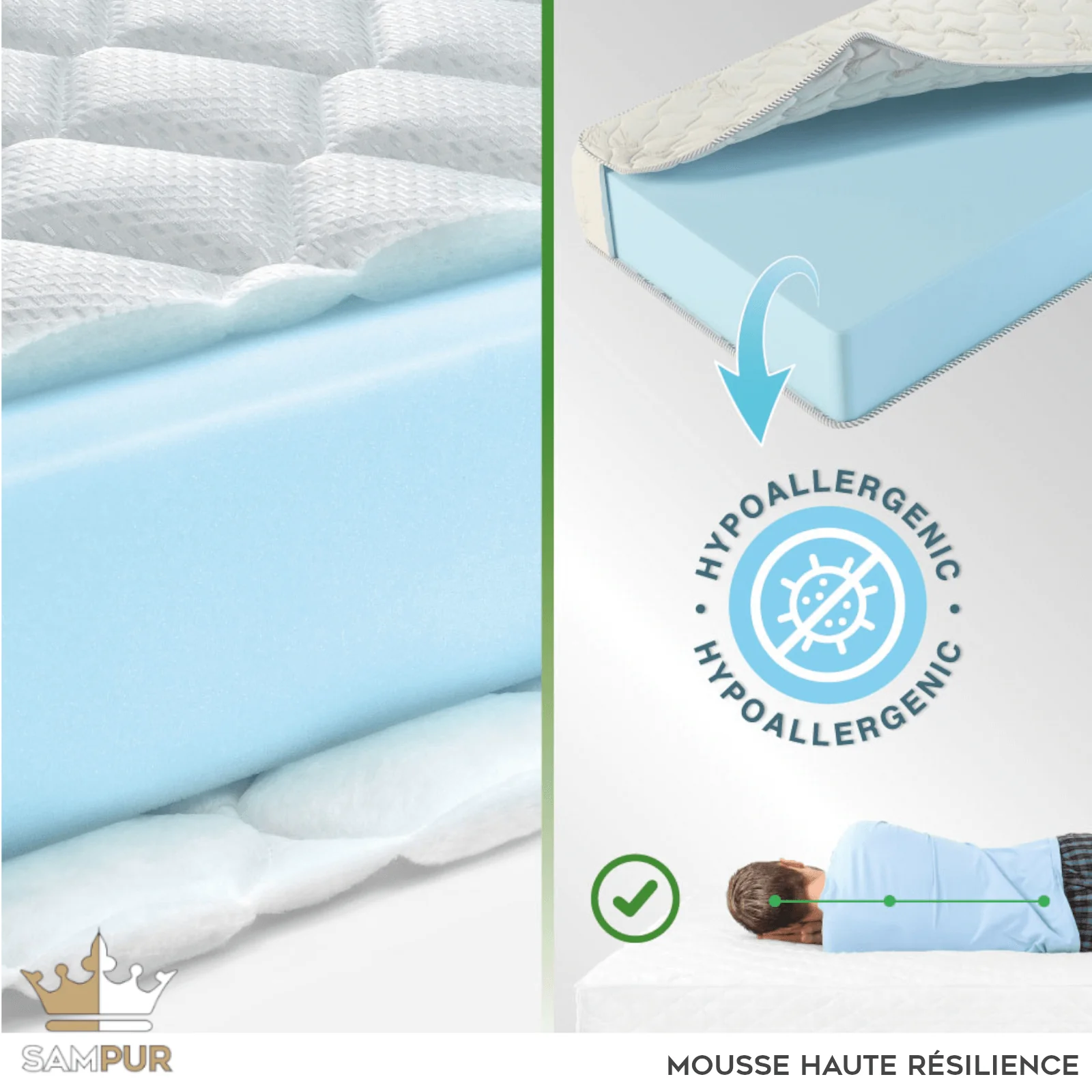 Surmatelas bambou mémoire de forme - Collection Bamboo ZEN - Image 7