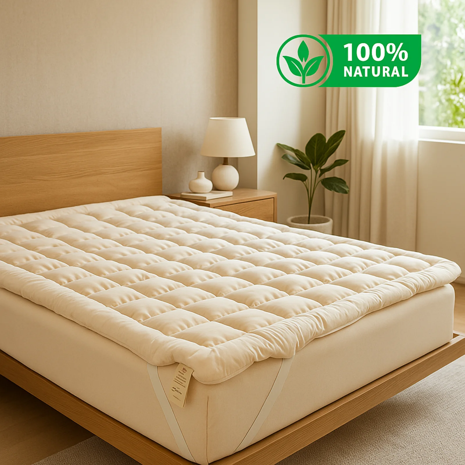 Surmatelas laine Mérinos 100% biologique, bonnet élastique - Collection Fjord - Image 8