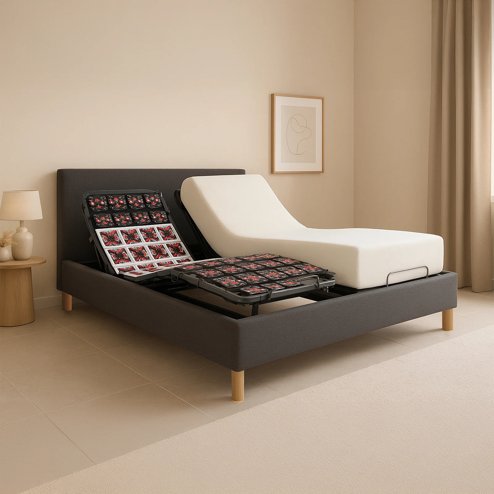 Tête de lit tissu, simili cuir, bouclette, velours côtelé - Accessoire compatible literie électrique - Image 11