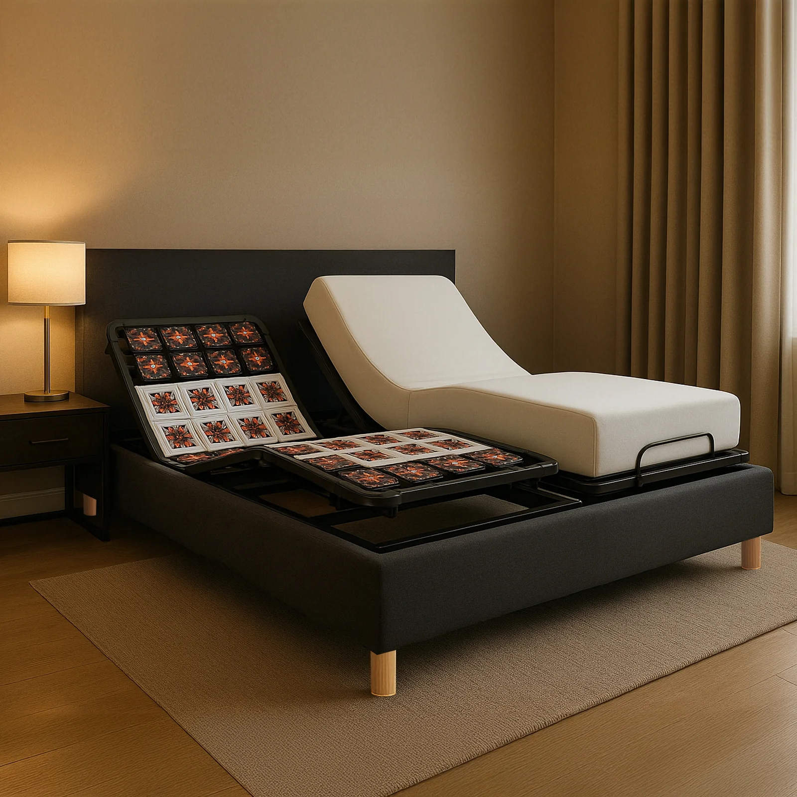 Tête de lit tissu, simili cuir, bouclette, velours côtelé - Accessoire compatible literie électrique - Image 9